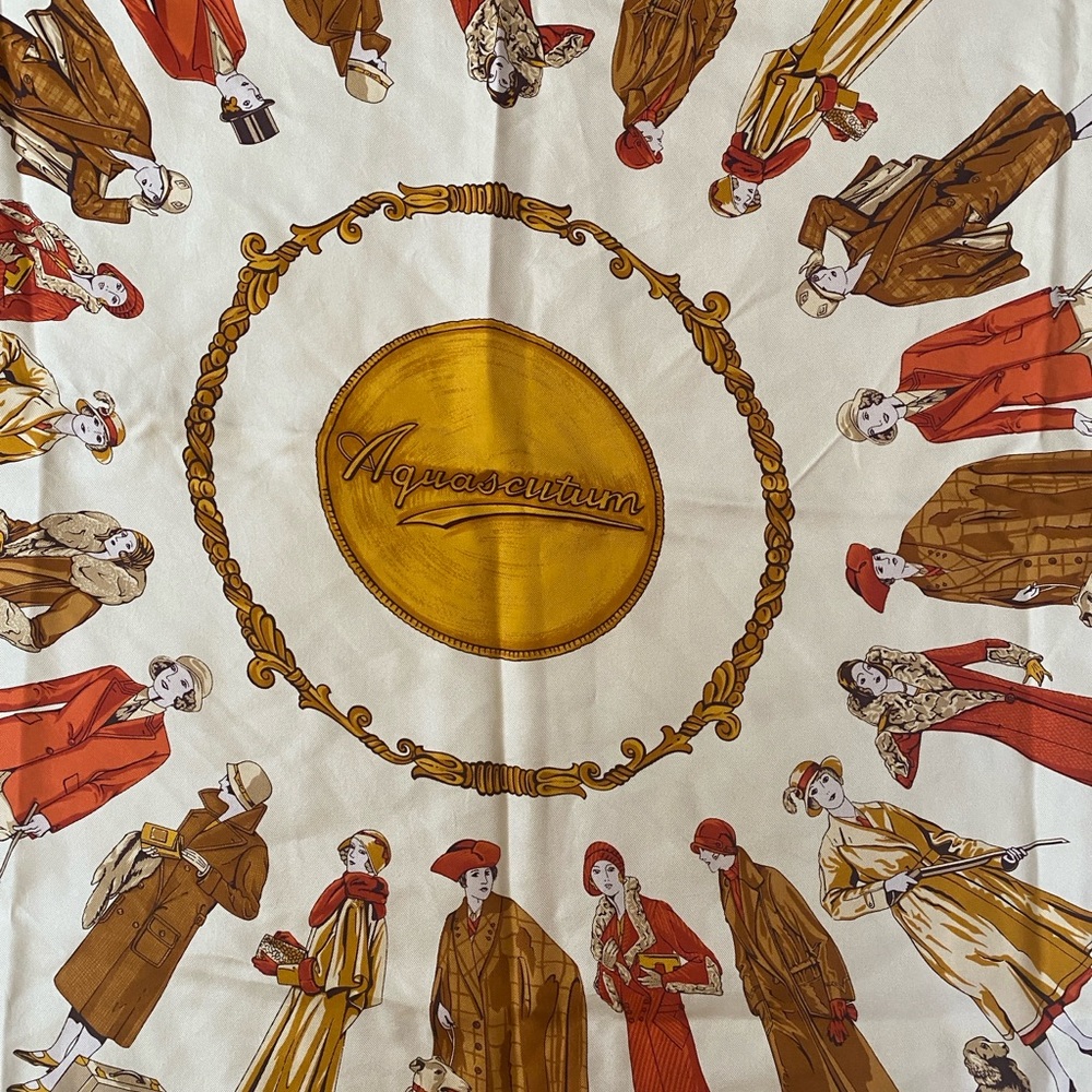 VTG 70’s Aquascutum 1920s Fashion Girls Ladies Silk Scarf - Picture 4 of 9